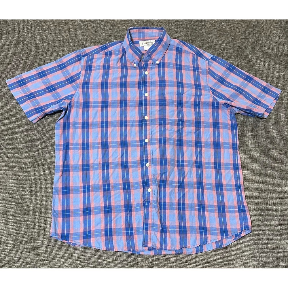 Sun River‎ Men's L Plaid Short Sleeve Shirt